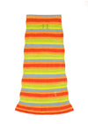YANYAN KNITS 25 Spring/Summer Woven Lined Maxi Skirt YYK-YYW25-0481-PIN Colorblock